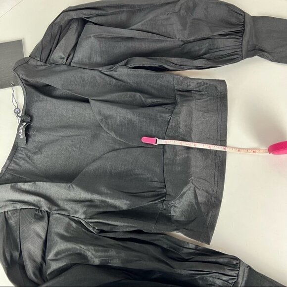 Nwt - Asos Design Naanaa Sweetheart Puff Sleeve Crop Top In Black. Size: 4 (Us) - Picture 13 of 16